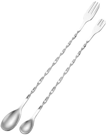 Paquete de 3 herramientas para cócteles, cocteles, cucharas de cócteles, cucharas para mezclar cócteles, herramientas esenciales para barra de acero inoxidable, picadora de hielo, para bar