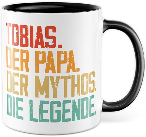 Papa Tasse personalisiert Geschenk, eigener Name Der Papa Der Mythos Die Legende Geschenkidee Vater Kaffeetasse mit Spruch lustig Kaffee-Becher Eltern Kinder personalisierbar (Papa personalisiert)