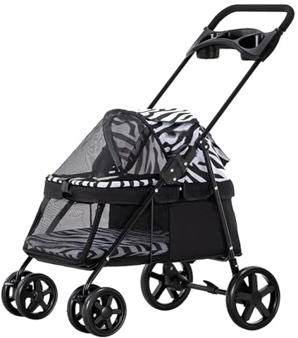 Pet Stroller Lightweight and Foldable Pet Stroller Breathable Dog Stroller Dog Stroller with Cup Holder for Medium Small Dogs Cats
