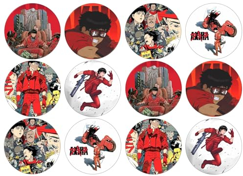 24 Japanese Anime Theme Edible Wafer Cup Cake Toppers (Akira)