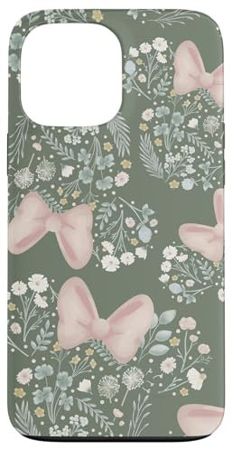 iPhone 13 Pro Max Disney Minnie Mouse Icon Spring Flowers Sage Green Case