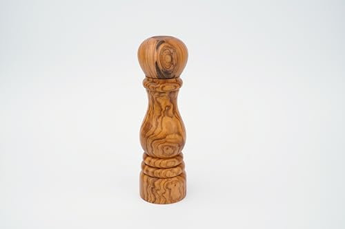Generic Handmade Olive Wooden Pepper Mill, Salt Mill - 7 inch tall - Pepper or Salt Grinder Olive Wood with an Adjustable Rotor - Healthy Pepper Grinder - Spice mill with ceramic grinder