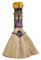 Escoba de cristal de bruja de altar, adorno de bruja de cristal, artesanía de punta de amatista, gema en forma de corazón para Fengshui, decoración energética