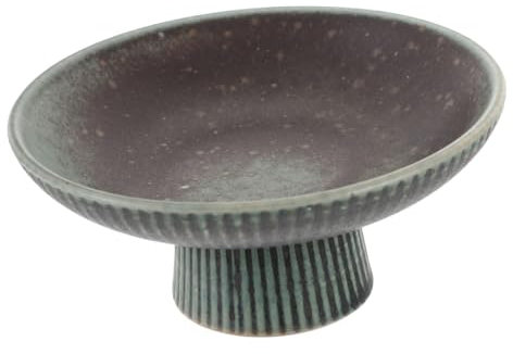 MOLUCKFU Cuenco de Cerámica Vintage para Servir Frutas Plato de Porcelana con Base para Aperitivos Cuenco de Cerámica para Comida para Exhibición Decorativa