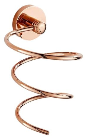 ALturN Wall Mounted Hair Dryer Holder,Hairdryer Holder,Barber Shop Full Copper Gold Hair Dryer Rack Solid Wall Hanging Bathroom Bathroom Hairdresser Hair Dryer Holder(Rose gold)