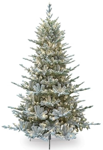 Magie di Natale Albero di Natale Brinato Nikolai con Micro led in PE Effetto Real Touch + PVC + Flock 240 cm
