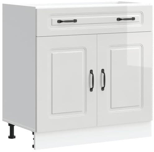 vidaXL Base da Cucina Kalmar Bianco Lucido in Legno Multistrato