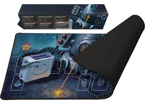Mindbug Earl B. Bug Playmat - Offizielle Spielmatte für Mindbug Spiel, rutschfeste Gummibasis mit doppelt genähten Kanten, 35,6 x 61 cm, Einzelspieler, hergestellt von Ghost Galaxy