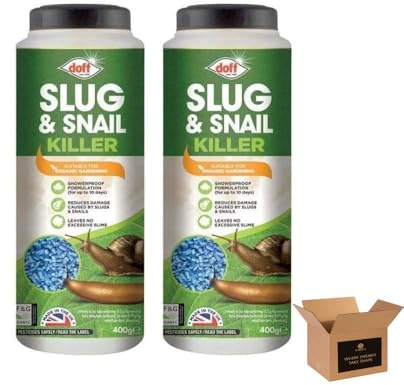 Organic Slug & Snail Control Pellets | Natural Slug Killer & Repellent | Pet & Wildlife Friendly Garden Pest Control | Weatherproof Protection for Plants, Vegetables & Flowers | 400g (Pack of 2)