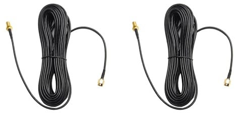 ISKDJBJG 2pcs 20M Extension Cables SMA Male to Female Coaxial Extension Cable WiFi Router Antenna Aerial Copper Plated Gold Cable