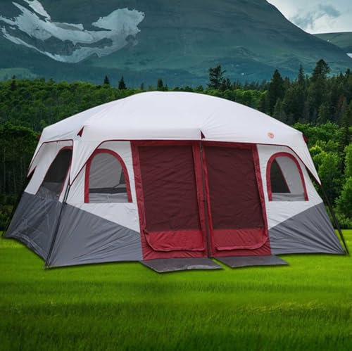 FMBLDM Tenda Grande da Campeggio Impermeabile per 8-12 Persone con 2 Camere da Letto da Esterno Familiare
