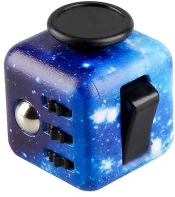 Bojueshaw 6-Sided Stress Relief Sensory Toy for Anxiety,ADHD,Focus,Portable Finger Cube Toy for Office,Classroom,and Home(Sky purple)