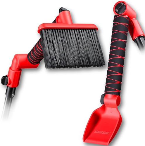 Multi-Angle Gutter Cleaning Tools from the Ground - 2.0 New Upgraded Gutter Cleaner Tools with Scoop & Brush, Leaf Removal from Gutter Guard, Fits Standard 3/4 ACME Thread Poles (Pole Not Included)