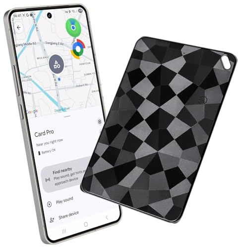 Reyke Wallet-Tracker-Karte, kompatibel mit Android und iOS, 1 Stück, flach | Flache Bluetooth-Tracker-Karte für Geldbörse; kompatibel mit Apple Find My oder Google Find Hub, wiederaufladbar.