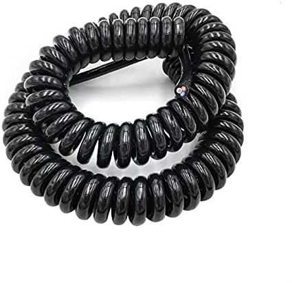 XXHNBF Cable de extensión en Espiral, Cable en Espiral Negro multinúcleo de 2/3/4/6/8 Hilos. Extensible for Cables tensión. Pasadores espirales Resorte 0,2 mm a 1,5(4 Core,20 AWG 0.5mm)