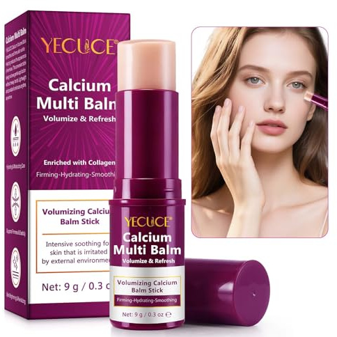 Kalzium Multi Balsam,Kalzium Volumen Multi-Balm Stick,Falten Core Stick,Intensive Kollagen Reparatur & Feuchtigkeit Creme,Anti-Aging,Hydrating,Festigung der Haut für Augen,Hals,Gesicht, Alle Hauttypen