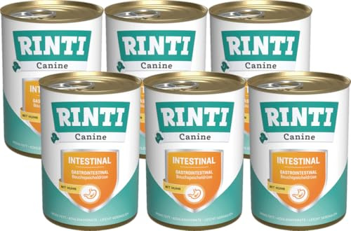 arelf Bundle RINTI Canine Intestinal Huhn 6x400g + Alpha Spirit Snack | Leicht verdaulich | 3 % Fett | mit Huhn, Reis & Mais | Diät-Alleinfuttermittel für ausgewachsene Hunde