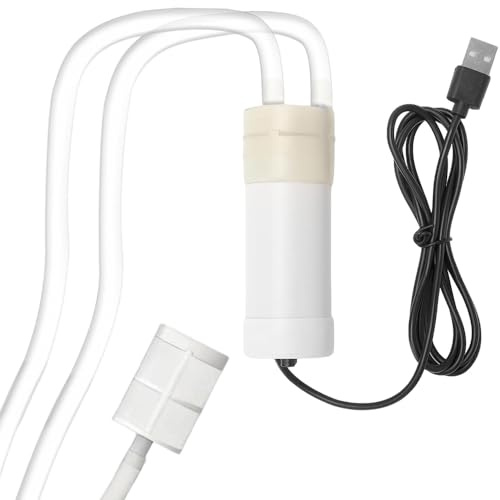 BIZOI Mini Pompa Elettrica ad Acqua, Pompa a Vuoto Autoadescante da 5 V Alimentata Tramite USB con Tubo PVC 1 m e Filtro, Pompaggio Portatile per Casa, Giardino, Acquario, Pompaggio, Portata 4 L/min