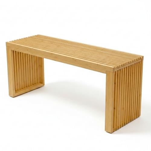 Adabor Sitzbank aus Bambus Holz – Hochwertige Holzbank für Flur, Wohnzimmer, Esszimmer und Küche, stabile & Pflegeleichte Schuhbank | extrem belastbar, höhenverstellbar & rutschfest