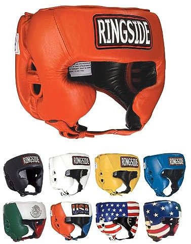 Ringside Kopfschutz für Wettkampf-Boxen, Muay Thai, MMA, Sparring, mit Wangen, Rot, Größe S
