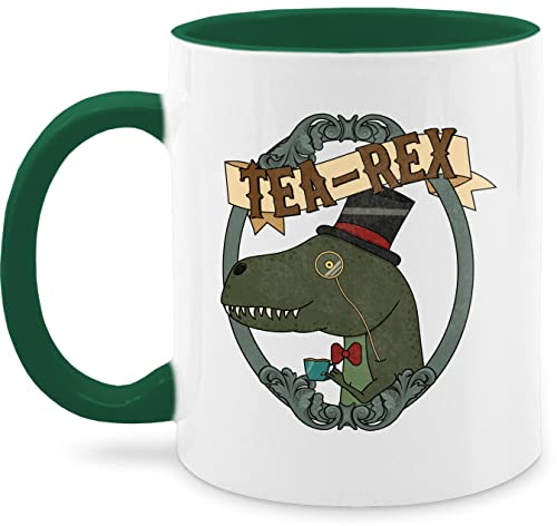 Tasse Tassen 325ml - Statement - Tea-Rex Rahmen - 325 ml - Dunkelgrün - t-rex kaffetassen sprüche statements t rex kakaobecher tea spruch statement-tasse frohes neues jahr tearex milchkaffeetasse