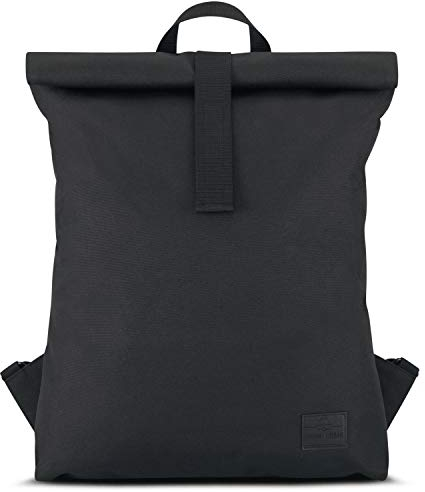 Johnny Urban Sportbeutel Roll Top Schwarz Emil Rucksack Damen & Herren aus recycelten Plastik-Flaschen - Hochwertiger Turnbeutel - Moderner Rolltop Tagesrucksack Wasserabweisend