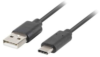 Lanberg 2.0 USB-Kabel Stecker/USB C Stecker Quick Charge 3.0 1M Schwarz