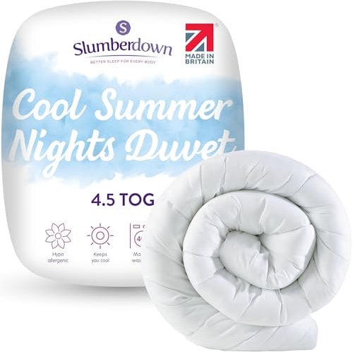 Slumberdown Cool Summer Nights 4.5 Tog King Size Duvet - Lightweight, Breathable & UK Made King Size Quilt, Non-Allergenic & Machine Washable - Perfect Summer Duvet for Hot Nights (225 x 220cm)