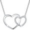 AGVANA Herz Kette Weißgold Plattiert, 925 Sterling Silber Doppelte Herzkette Funkelnd Zirkonia Herz Anhänger Halskette Schmuck Geschenk für Frauen Damen, Kettenlänge:40+5cm