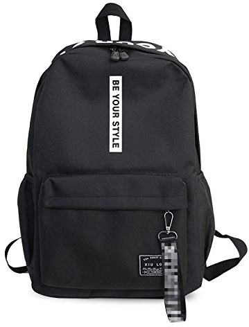 FANDARE Rucksäcke Schulrucksack Jungs Mädchen Schulranzen Teenager Schultasche für Herren Damen Schule Ranzen Reise Camping Casual Daypacks Polyester Schwarz Weiss