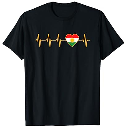 Kurdische Heartbeat I Love Kurdistan Heartbeat Flagge T-Shirt