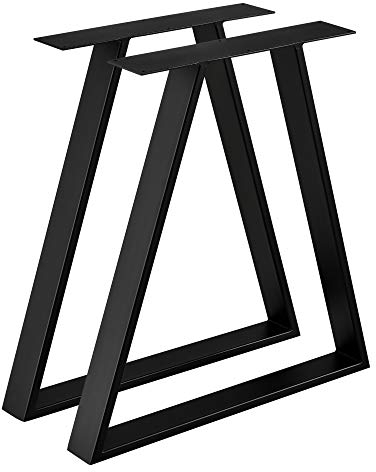 [en.casa] 2X Tischgestell 70x10x72 cm im 2er Set Metallgestell Stahl Schwarz