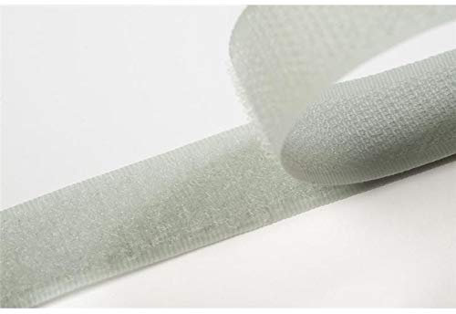 Jajasio Klettband bunt zum Nähen zum aufnähen, 38 mm, hellgrau #10 4 Meter Flausch und Haken