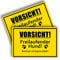 2 Stück Vorsicht! freilaufender Hund Schild 20 x 30 cm aus stabiler PVC Hartschaumplatte 3mm Achtung vor dem Hund Schild mit UV-Schutz von STROBO