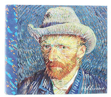 Van Gogh Adressbuch | Van Gogh Selbstporträt Design | Geburtstagsbuch | Passwortbuch | Weihnachts- & Geburtstagsgeschenk für Damen und Herren | 18 x 21 cm