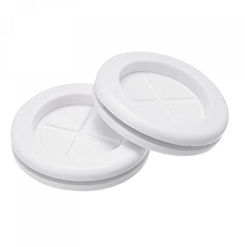 sourcing map Passe Fil Caoutchouc Œillet Montage Diamètre 40mm Rond Passe Câble Caoutchouc Double Face pour Fil Protection Blanc Paquet 6