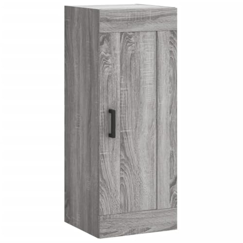 Yisssmeng Wandschrank Grau Sonoma 34,5x34x90 cm Modernes Highboard aus Holzwerkstoff & Eisen, Hängeschrank mit 3 Türen für Flur, Schlafzimmer & Büro