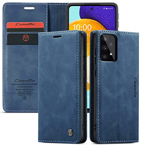 caseme Handyhülle für Samsung Galaxy A53 5G Hülle Premium Lederhülle Klappbar Flip Case Tasche Magnet Kartenfach Standfunktion Schutzhülle für Samsung Galaxy A53 5G - Blau