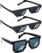 3 Stücke Brille Pixelbrille Sonnenbrille, Coole Sonnenbrille, Fun Sonnenbrille, Coole Brille, Party Mosaik Brille, Party Lustige Sonnenbrille, Foto Requisiten Unisex Brillen für Männer und Frauen