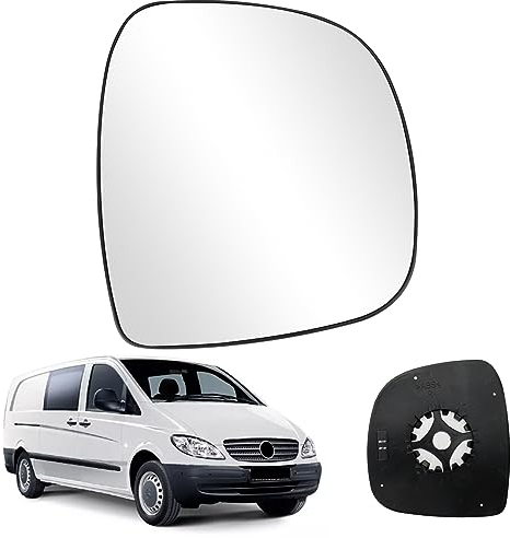 Cristal de Espejo Reemplazar para Mercedes-Benz Vito W639 2003-2010, Retrovisor Exterior Ajustable Adecuado, Lente de Marcha Atrás (para W639-Derecha)