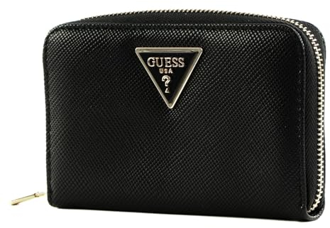 GUESS Women Laurel SLG Medium Zip Around Wallet, Schwarz