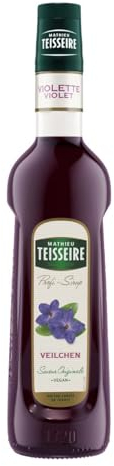 Mathieu Teisseire Veilchen Sirup, für Getränke, Erfrischungsgetränke, Cocktails und Desserts, Flasche 70 cl