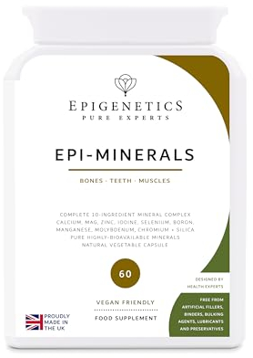 Epi-Minerals (Without Iron) | Complete 10-Mineral Complex Calcium, Magnesium, Zinc, Iodine + 6 More | 60 Vegan Capsules UK Made | 1 Capsule Daily (2 Month Supply)