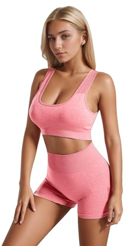 dohomiryo Completo Palestra Donna Corto Reggiseno Sportivo+Leggings 2 Pezzi | dohomiryo Donna Set di Abbigliamento Yoga Reggiseno Sportivo+Leggings 2 Pezzi Tuta Sportiva Palestra Fitness Activewear