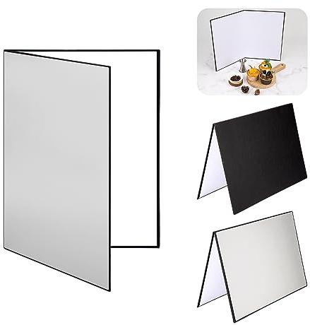 Licht Reflektor 3 in1 Fotografie Reflector Cardboard A4 Diffusor Fotografie Faltreflektor für Stillleben Schmuck Food Produktfotografie Foto 29 * 21cm (Silber/Weiß/Schwarz)