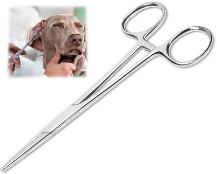 Pinza per Pesca,Pinzette piercing,pinze emostatica in Acciaio Inox,Adatto per La Pesca,Spennare Animali Domestici,Bloccaggio per Pulizia dell'Orecchio di Animali Domestici,12.5cm
