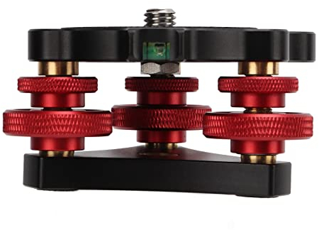Nivellierbasis LP-64, Stativkopf Nivelliersockel Stativkopf Leveling Base Kamera Nivellierfüße Nivelliergerät mit 3/8 Zoll Gewinde, ±5° Winkeleinstellung für Videokopf Stative
