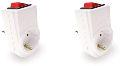 REV Steckdosenadapter, Steckdose schaltbar, Übergangsstecker, schaltbare Steckdose max.3500W, weiß (Packung mit 2)