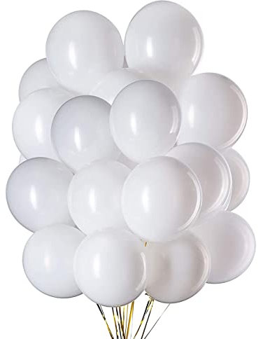 100 Stück 12 Zoll Luftballons Weiß,Weiss Latex Helium Ballons für Geburtstag,Hochzeit Party Dekoration