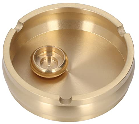 Brass Ashtray, Weighs approximately 200g | Solid brass construction Polished finish Compact round design for Home Office Outdoor